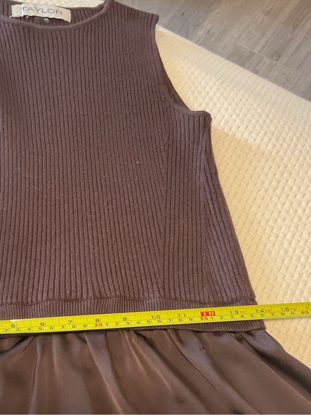 Taylor Maxi Chocolate 2 Fer Sleeveless Sweater Dress with Pockets. - Picture 7 of 11